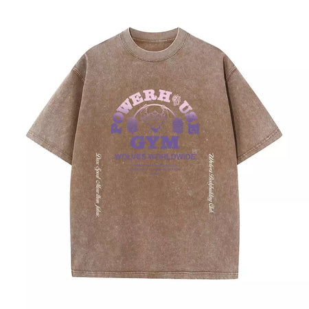 Lobos escuros Vintage lavados camisetas para homens, musculação em ginástica, roupas masculinas extragrandes, fitness no verão, treino
