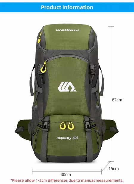 50l mochila de viagem acampamento dos homens grande caminhadas saco turista à prova dwaterproof água esportes ao ar livre escalada montanhismo saco bagagem