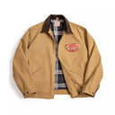 Maden J001 - Casaco de Caça Régua Detroit para Homem de Outono, Tecido de Lã Retro, Bolsos de Algodão Resistente, Design de Colarinho Lapel e Fechadura Ziper