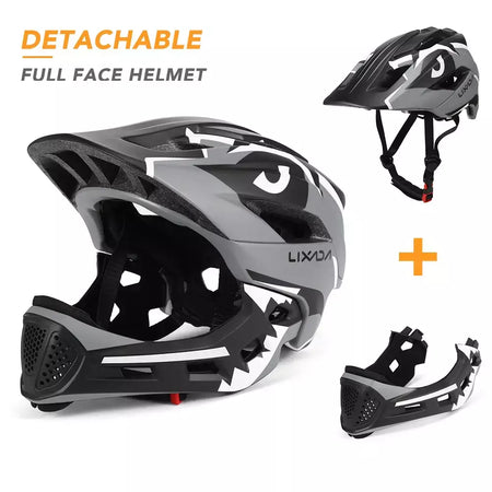 Capacete facial completo destacável para crianças, capacete de segurança esportivo para ciclismo, skate, patinação