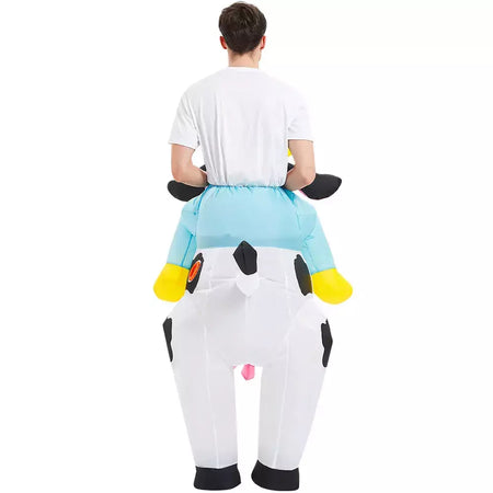 Adulto galo inflável traje engraçado unicórnio elk animais terno inflável halloween carnaval meio corpo explodir terno para cosplay