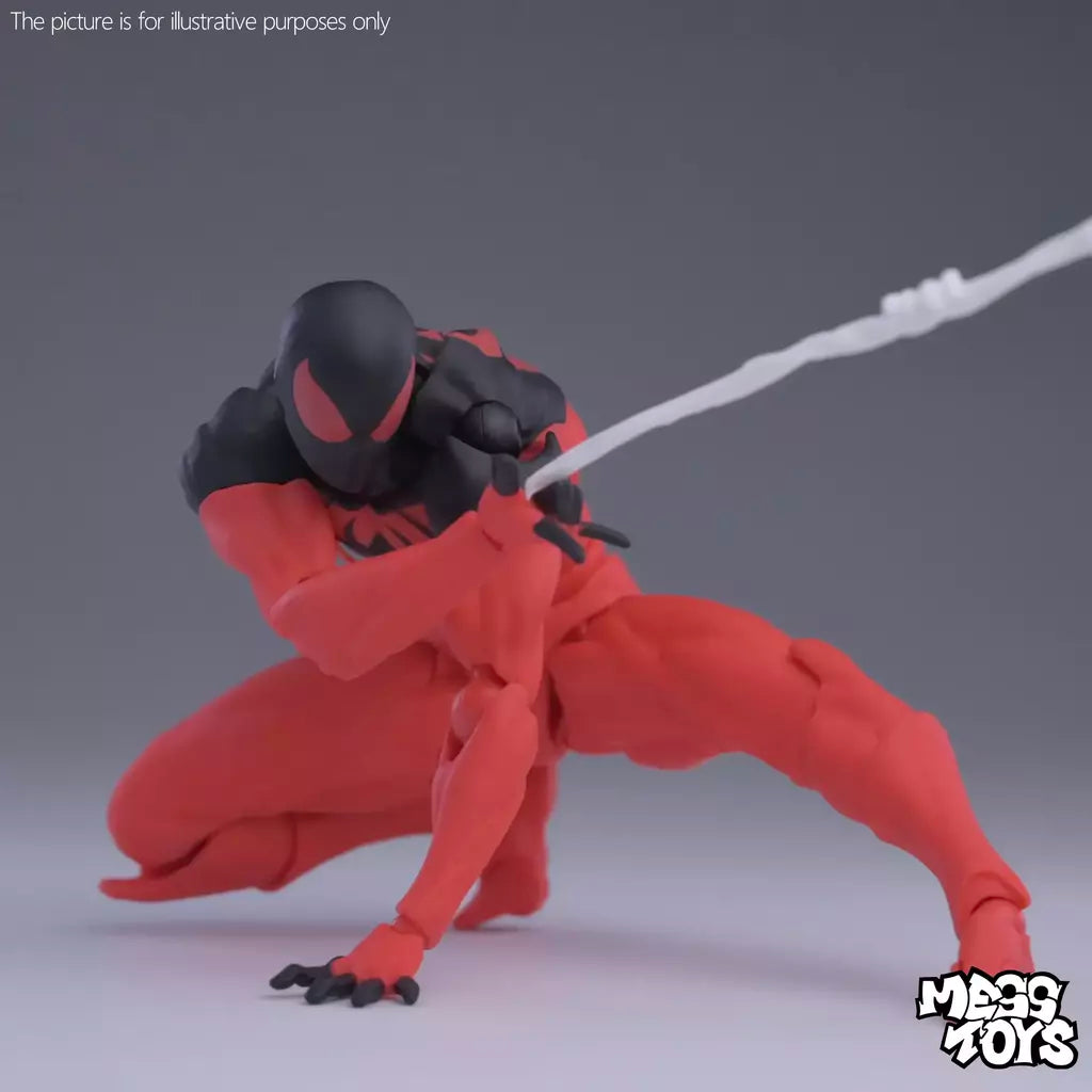 Novo messtooys spiderman figura ct brinquedos preto vermelho homem aranha estatueta bagunça brinquedos anime figura de ação estátua modelo presentes brinquedos do miúdo