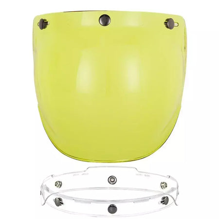 Capacete de motocicleta bolha escudo viseira anti-nevoeiro proteção uv lente hd para capacete retro rosto aberto meio capacete bolha óculos lente