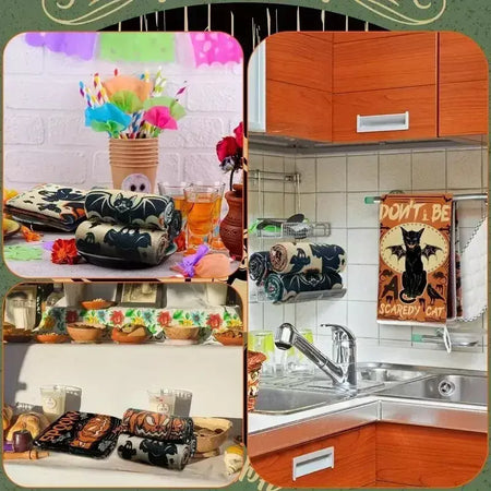Halloween pano de lavar louça prato toalha de microfibra festiva mesa de cozinha esfregão decoração toalha de banho toalha de cozinha