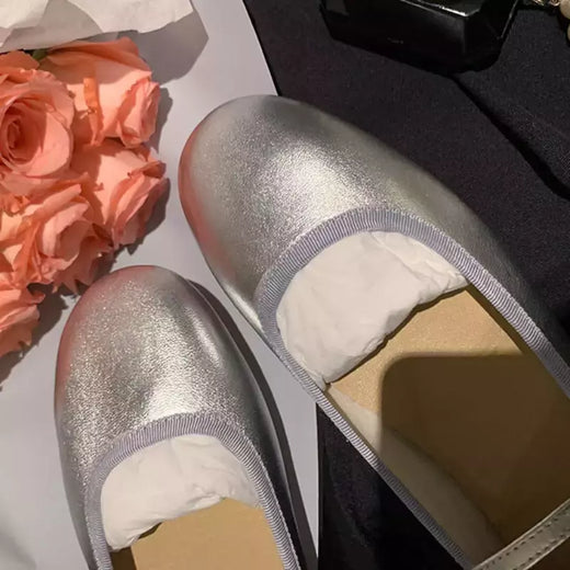 Sapatilhas Mary Jane para mulheres, sapatilhas de couro brilhante, dedo do pé redondo, sapatilhas femininas, dança, bola, nupcial, casamento