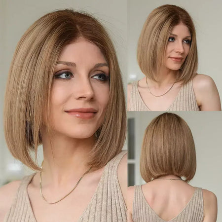 Marrom loira mista ombre cabelo humano perucas dianteiras do laço curto ondulado bob cabelo glolden loira remy peruca de cabelo humano para branco feminino diariamente