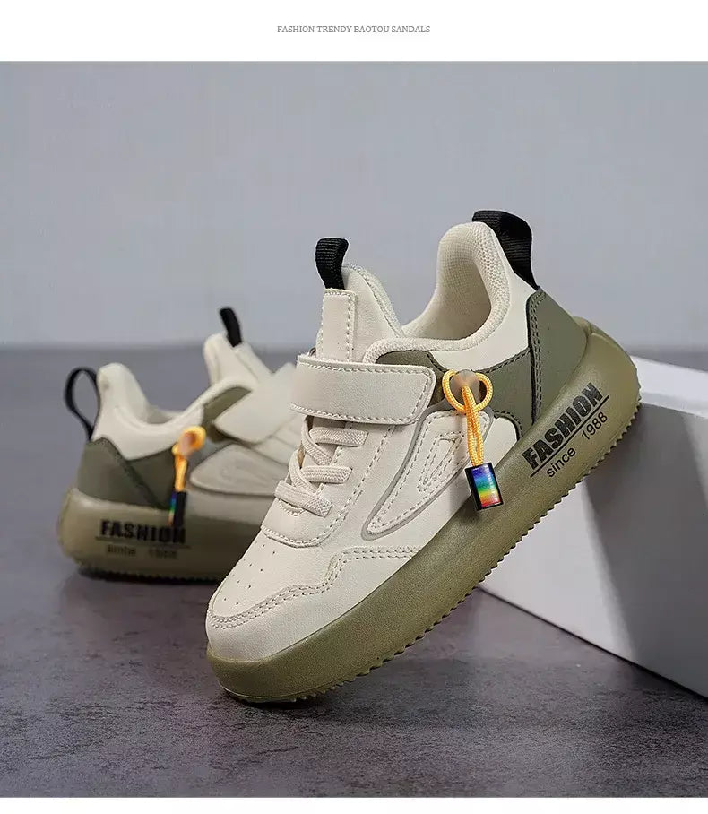 Meninos tenis tênis crianças sapatos moda de luxo couro crianças casual tênis plataforma sapatos esportivos para menino 4 a 12 anos