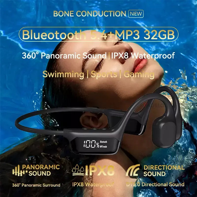 Xiaomi ipx8 à prova dwaterproof água natação condução óssea fone de ouvido bluetooth baixo sem fio mp3 player ciclismo fitness fone