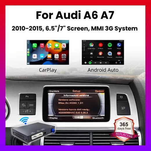 Anyfar carplay sem fio para audi a6 q7 2009-2015 mmi 3g android auto espelho link airplay câmera reversa acessórios multimídia