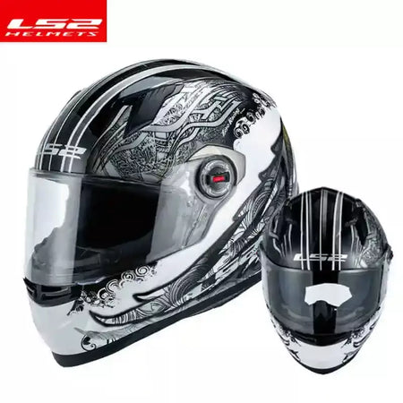 Ls2 rosto cheio capacete da motocicleta das mulheres dos homens capacete de motocross de alta resistência abs escudo 3c aprovado acessórios da motocicleta ff358