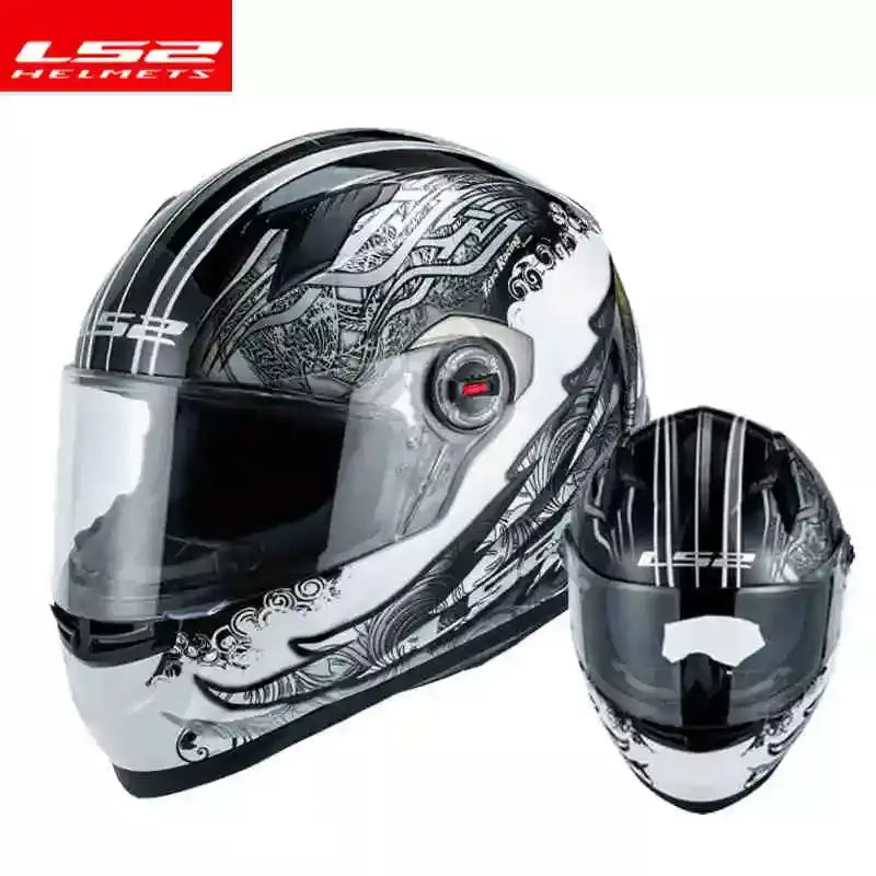 Ls2 rosto cheio capacete da motocicleta das mulheres dos homens capacete de motocross de alta resistência abs escudo 3c aprovado acessórios da motocicleta ff358