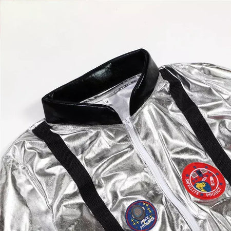 Masculino feminino zíper bordado aventura astronautas terno cosplay traje conjunto qualidade premium festa de halloween desempenho palco
