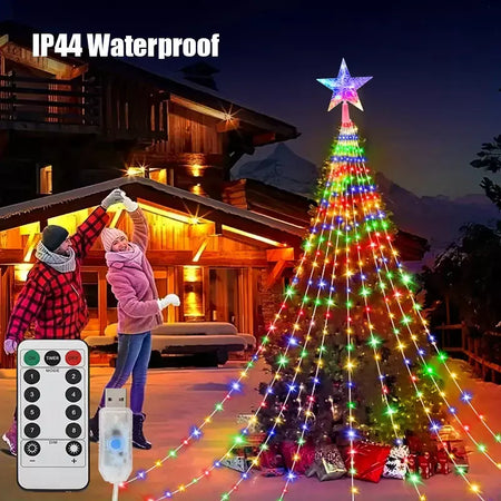 Led ao ar livre decorações da árvore de natal luzes usb 2/3m à prova dwaterproof água luzes da corda de fadas 8 modos quintal interior iluminação festa casamento