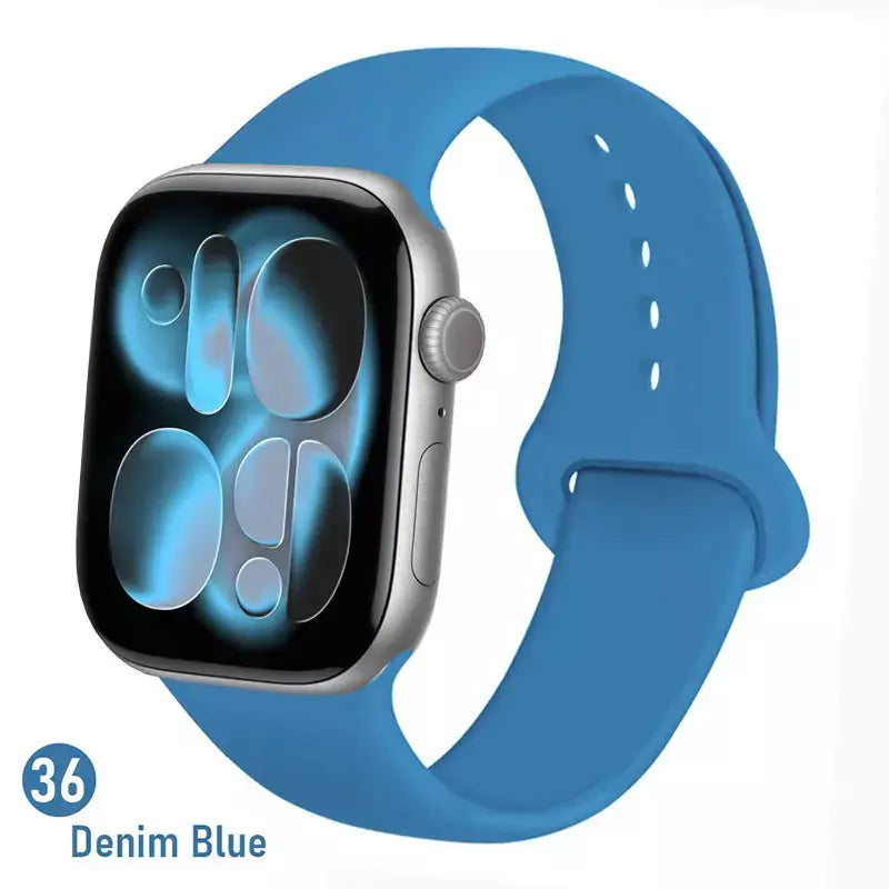 Pulseiras de silicone para apple watch pulseira 44mm 45mm 40 41mm 42-46mm pulseiras esportivas iwatch série 10 11 9 8 7 6 5 4 se ultra 3/2 49mm
