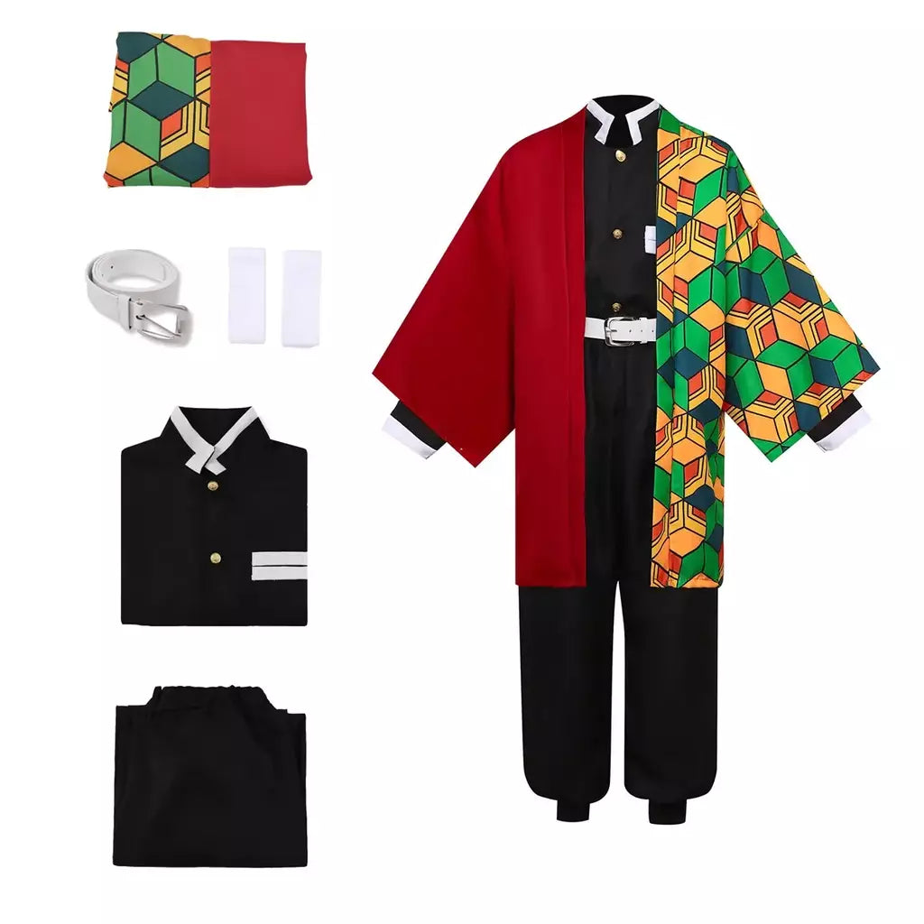 Cosplay traje demônio slayer cosplay tanjiro nezuko cosplay crianças shinobu traje anime dos desenhos animados traje de halloween presentes de natal