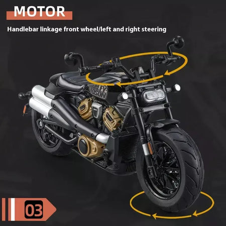 Simulação 1/12 davidson SPORTSTER-S motocicleta de liga off-road, ornamentos de modelo para crianças brinquedos para meninos presentes de feriado