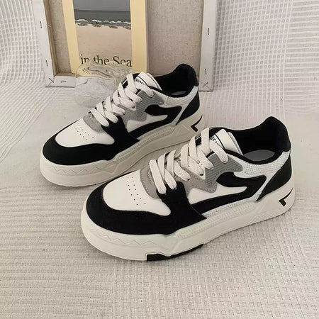 Sapatilhas de couro vulcanizado para mulheres, calçados esportivos plataforma, tênis casual para senhoras, marca feminina, branco, 2024