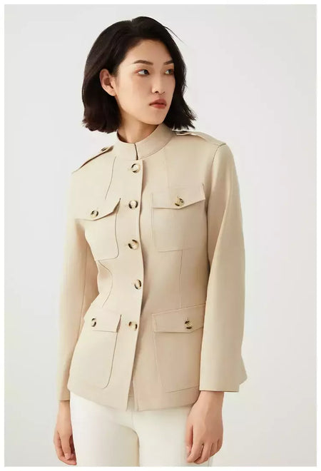 Jaqueta de lã australiana feminina, roupa luxuosa, casacos femininos, roupa de alta qualidade, K2540W, 50%