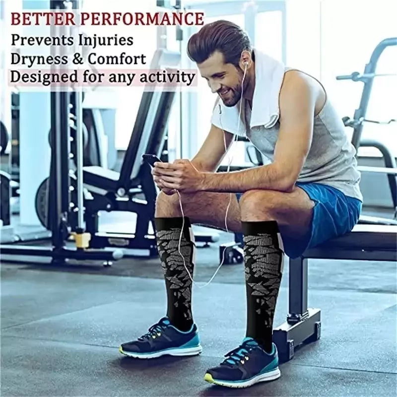 Novas meias de compressão graduadas crossfit treinamento corrida recuperação ciclismo meias de viagem ao ar livre das mulheres dos homens correndo meias esportivas