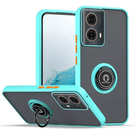 Armadura fosca caso para motorola moto g35 g55 g54 g84 g14 g72 g85 g75 g15 g05 g34 g24 s50 e13 g13 anel titular à prova de choque coque