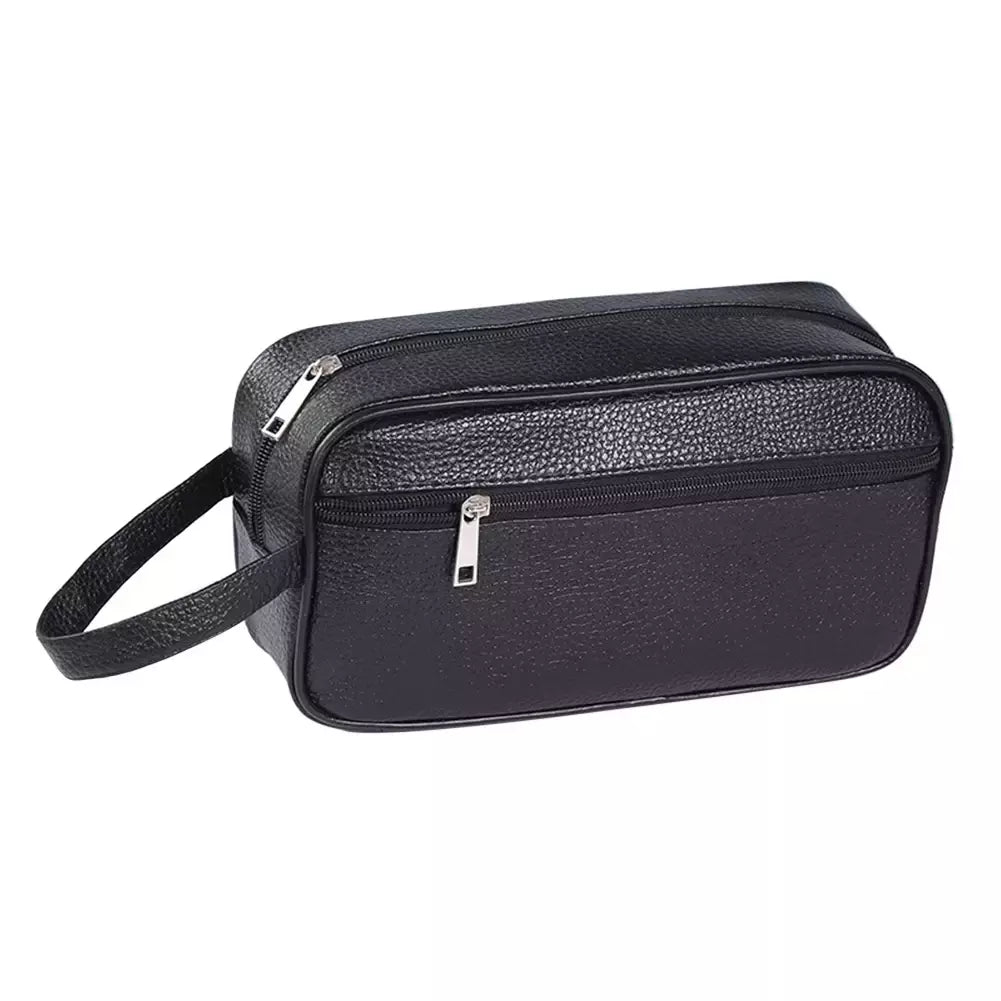 Bolsa de pulseira de couro PU vintage para homens e mulheres, cor pura, pequena, para armazenamento de celulares