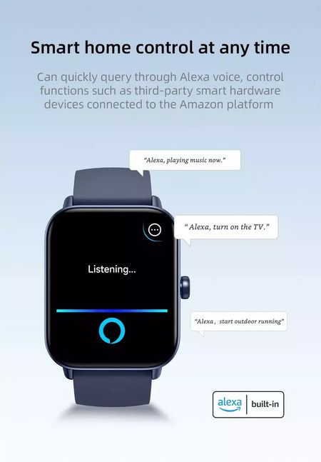 Built-in Alexa Smart Watch para Men e Women, IP68 Waterproof, Bluetooth Call, Stress Test, Blood Oxygen, Heart Rate, 5ATM, IDW19, 2023, New