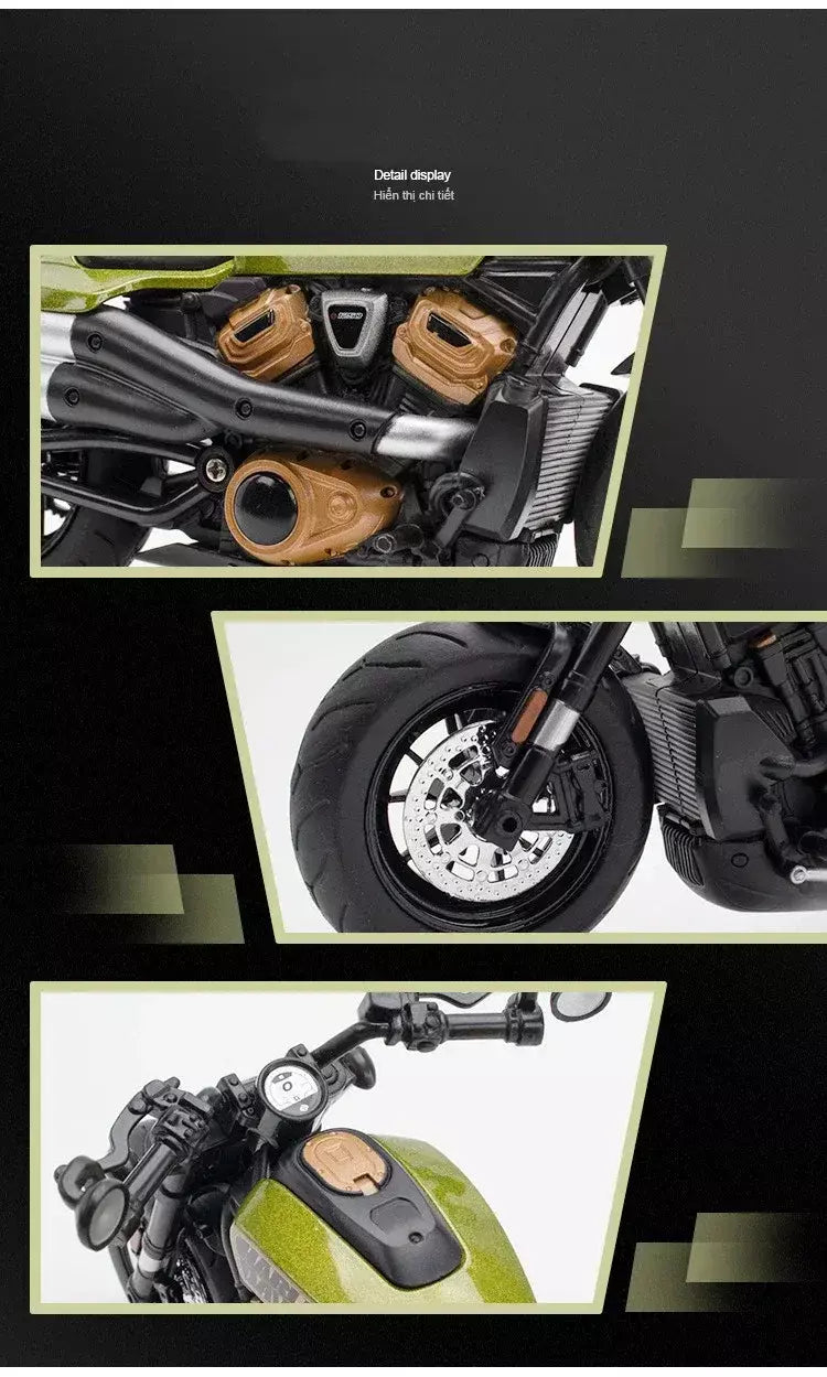 1:12 Harley Davidson Sportster S Modelo de motocicleta de corrida Diecast Alloy Street Sports Modelo de motocicleta Brinquedos para crianças Presentes