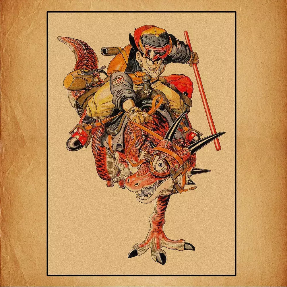 Japonês em torno do anime retro dragon ball cartaz goku gohan vegeta piccolo friza pintura em tela impressão arte da parede presente das crianças