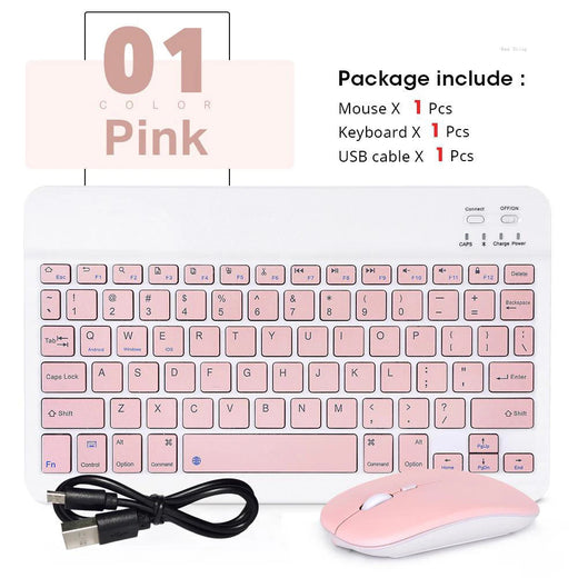 Mini Teclado Bluetooth Sem Fio e Mouse para Samsung, Xiaomi, Android, Portátil, iPad, Telefone, Tablet