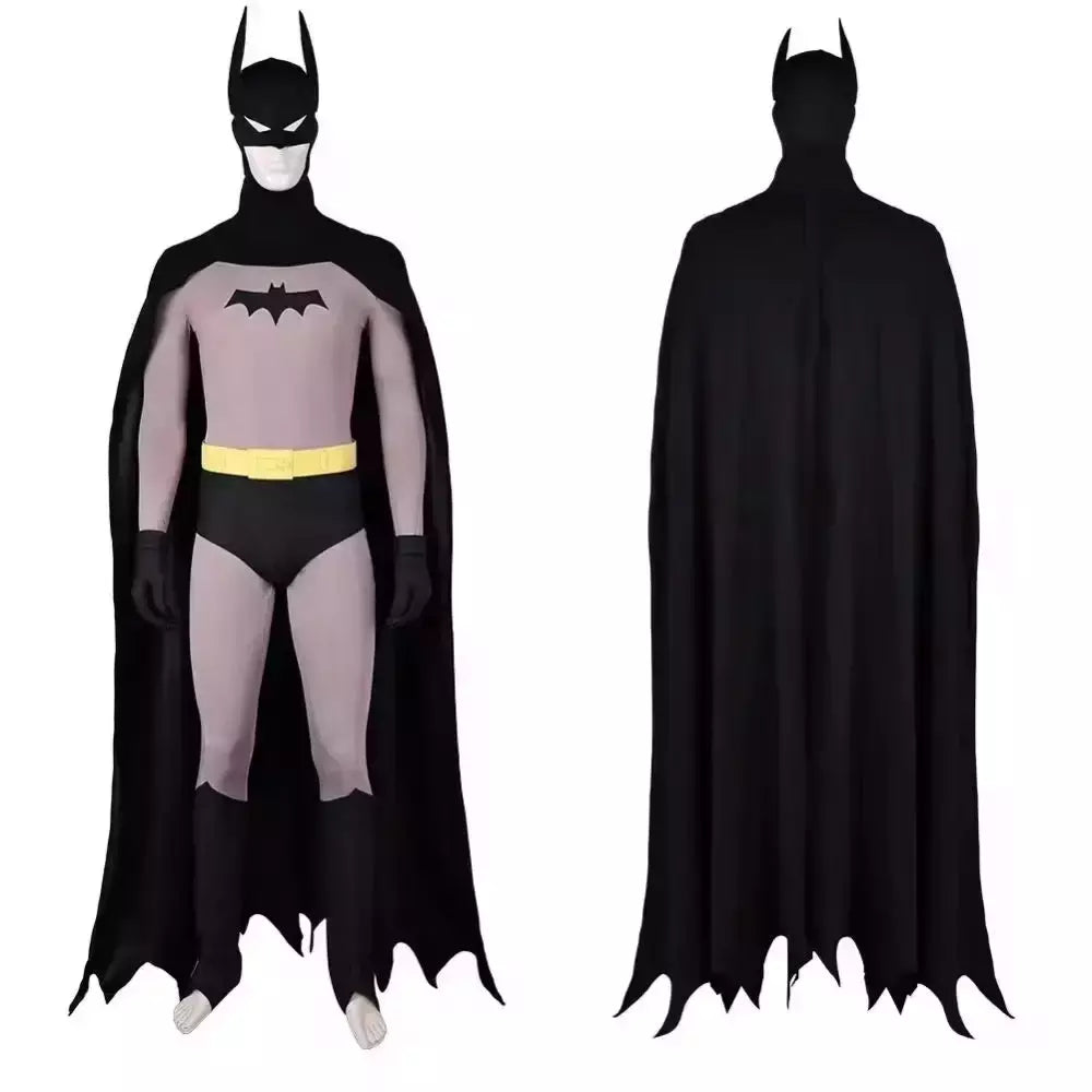 Morcego masculino cosplay traje bruce super-herói disfarce para homem adulto macacão manto máscara de morcego bodysuit halloween carnaval festa roupas