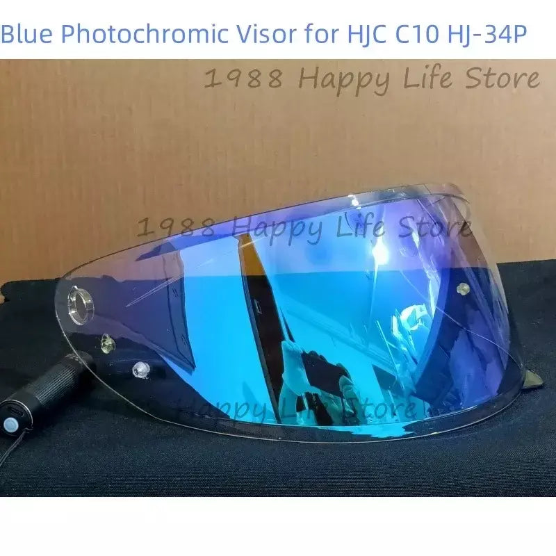 Para hjc c10 HJ-34P hj 34p viseira fotocromática acessórios da motocicleta capacete lente visor de vidro escudo tela do pára-brisa mica