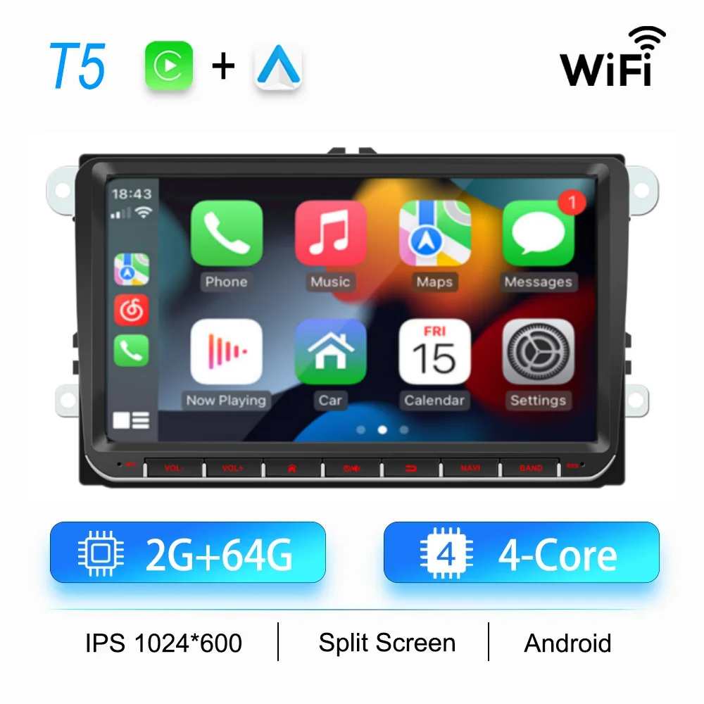 2din rádio do carro android para volkswagen golf 5 6 polo passat b6 b7 cc skoda jetta universal multimídia carplay wifi navegação gps