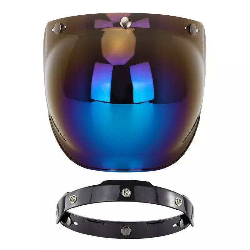 Capacete de motocicleta bolha escudo viseira anti-nevoeiro proteção uv lente hd para capacete retro rosto aberto meio capacete bolha óculos lente