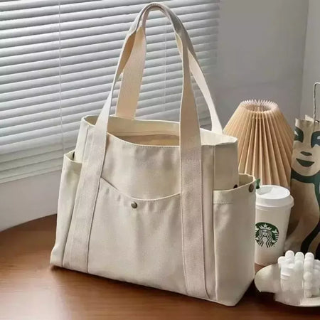 Estilo preppy bolsa de ombro unissex grande capacidade bolsa casual versátil sólida bolsa de lona estudante viajando zíper saco quadrado