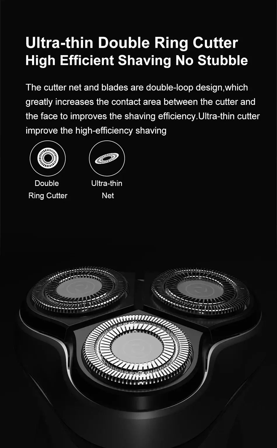 Barbeador rotativo elétrico Enchen Blackstone para homens, lâmina flutuante 3D, lavável tipo C, máquina de barba recarregável USB