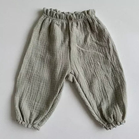 Calças de bebê de algodão orgânico recém-nascidos outono primavera verão inverno bonito impressão macia musselina roupas calças pantalons capris