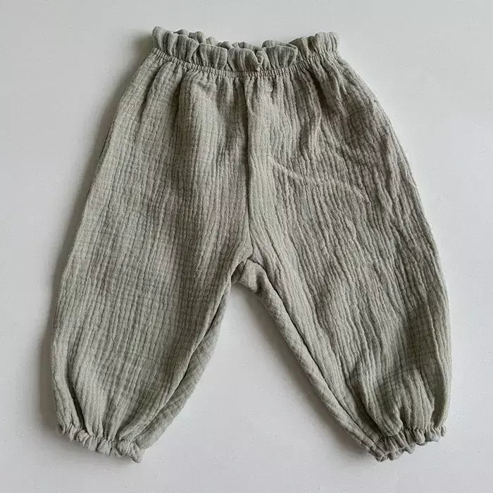 Calças de bebê de algodão orgânico recém-nascidos outono primavera verão inverno bonito impressão macia musselina roupas calças pantalons capris