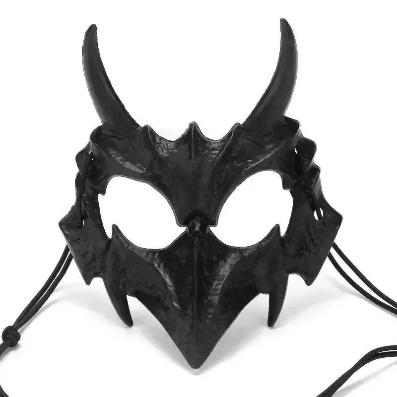 Festa crânio máscara dentes longos demônio esqueleto meia máscara facial lobo dragão tigre houjuu nue máscara cosplay traje de halloween adereços