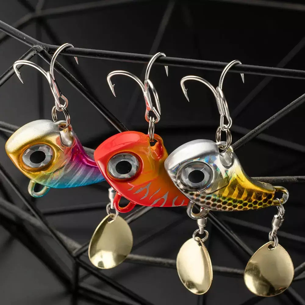 Spinner isca vib colher de metal gabarito pesca vibração 10g 20g 30g artificial duro isca lantejoulas pesca oscilação rotativa isca giratória