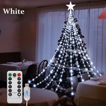 Led ao ar livre decorações da árvore de natal luzes usb 2/3m à prova dwaterproof água luzes da corda de fadas 8 modos quintal interior iluminação festa casamento