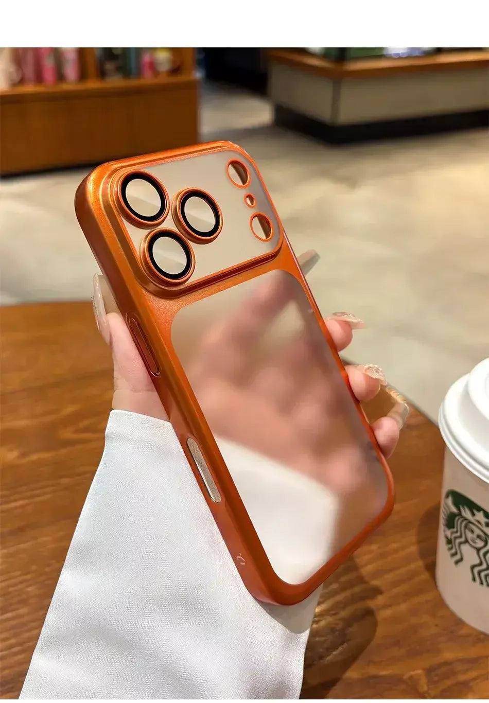 Mais recente laranja ultra fino fosco caso de telefone para iphone 17 pro max 17pro 17 com lente filme proteção à prova de choque duro pc capa