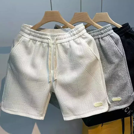 Shorts de verão folgados masculinos, casacos casuais, calças de praia grandes, remendo, novo estilo, moda