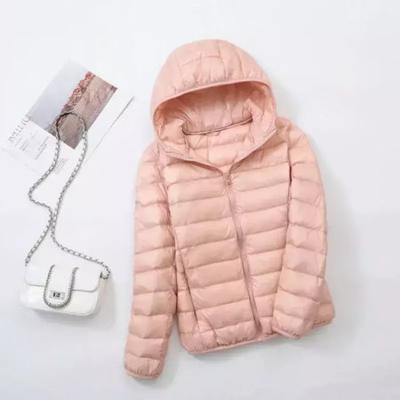Casaco fino leve com capuz de pato para mulheres, casaco curto fino, streetwear quente, branco, plus size, casacos, outono, inverno, 2023