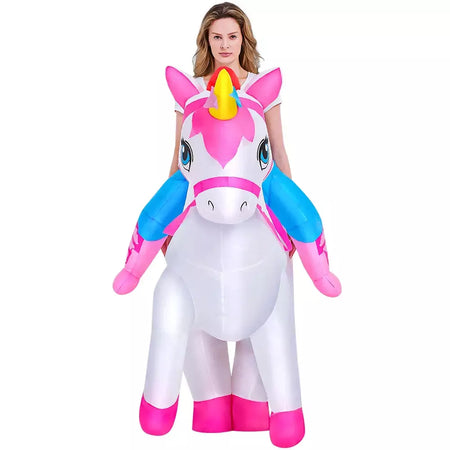 Vestuário colorido unicórnio animal trajes infláveis terno anime purim halloween carnaval festa cosplay traje para crianças adultas