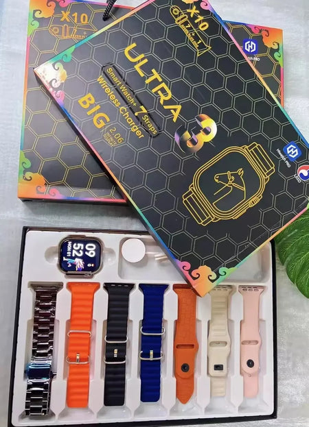 7 + 1 relógio inteligente x10 ultra 3 relógio esportivo para homens mulheres bluetooth chamada telefônica smartwatch diy enfrenta à prova dwaterproof água pulseira inteligente