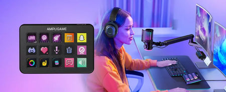 Mini teclado FIFINE D6 com 15 botões macro personalizáveis, funções de disparo via aplicativo, macros personalizados para OBS/Twitch/YouTube/VK