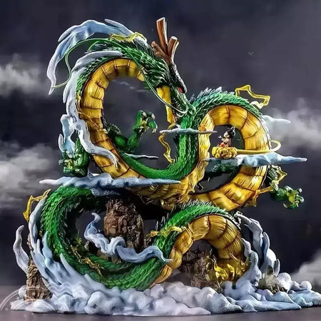 23cm/9.05in anime dragon ball z figura shenron goku e shenron figura de ação modelo estátua pvc boneca coleção brinquedo presentes