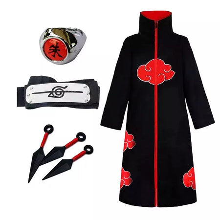 Naruto uchiha itachi cosplay trajes anime longo manto casaco robe trincheira ninja halloween carnaval festa grupo roupas capa presentes