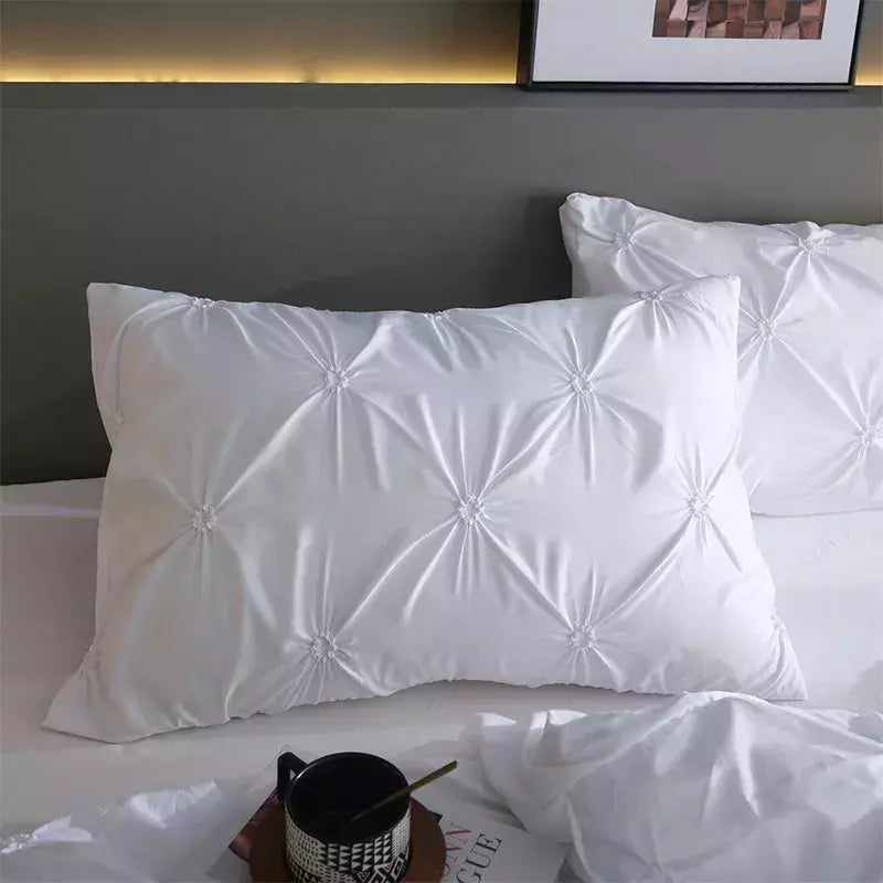Monocromático confortável Quilt Cover para adultos, roupa de cama, White Bed Cover, fronha, Queen e King Duvet Cover Set, luxo, novo, 3PCs