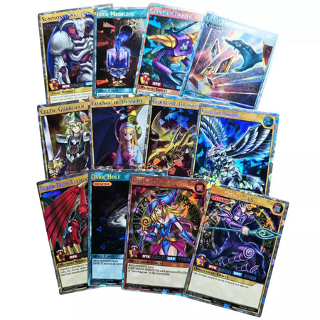 Diy 72 pçs novo yu gi oh rush duel cartões clássico duelo monstro coleção olhos vermelhos & azuis yugioh cartões holográficos brilhantes em inglês